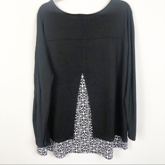 OLIVIA SKY | Black/White Split Back Women’s Plus Size 2X Top - Picture 7 of 7